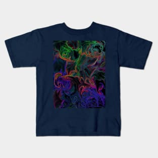 Liquid Graffiti Glowing Blue Kids T-Shirt